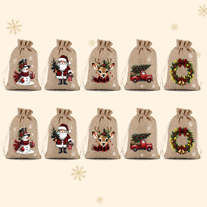 π Christmas Drawstring Gift Bags