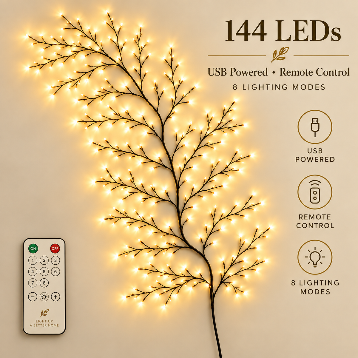 Enchanted Willow Vine Christmas Lights β 8 Lighting Modes & Warm White Glow