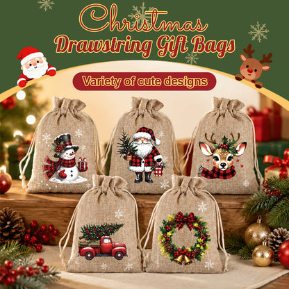 🎄 Christmas Drawstring Gift Bags
