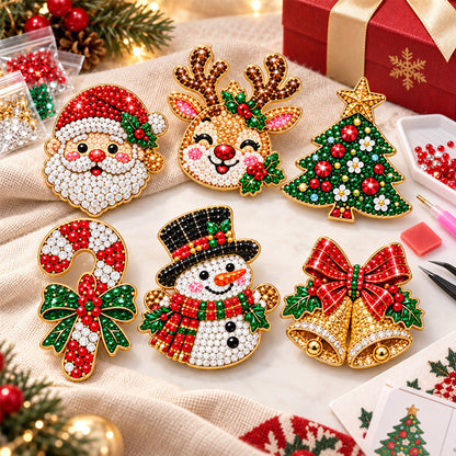 DIY Christmas Diamond Brooch Kit with 6 Designs