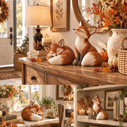 Cottagecore Fox Decor – Licking, Sleeping & Sitting