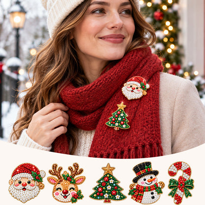 DIY Christmas Diamond Brooch Kit with 6 Designs