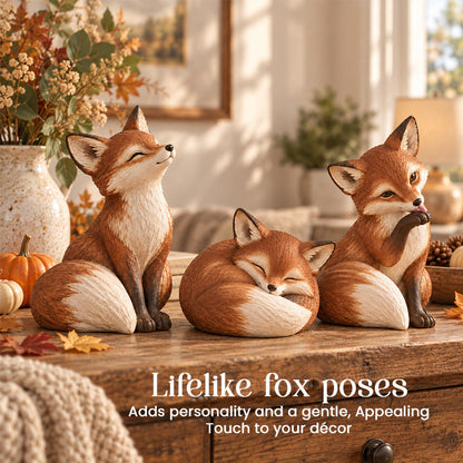 Cottagecore Fox Decor – Licking, Sleeping & Sitting