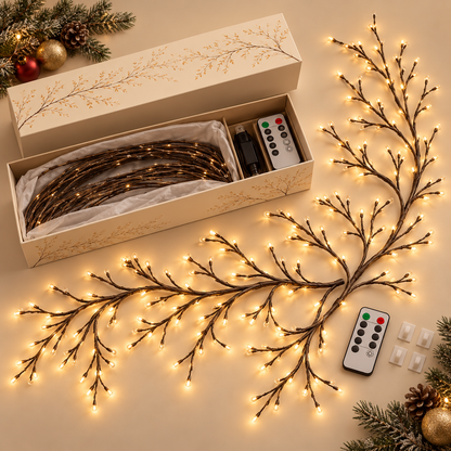 Enchanted Willow Vine Christmas Lights – 8 Lighting Modes & Warm White Glow